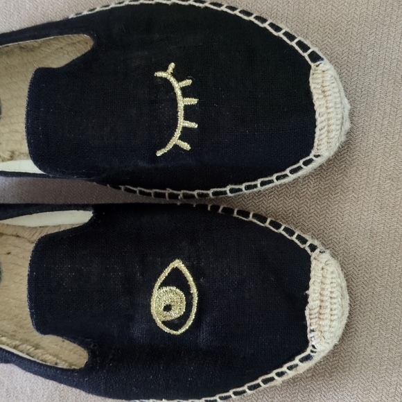 Soludos Collaboration with Jason Polan WINK Espadrilles in Black/Gold Size 11 - Picture 2 of 9